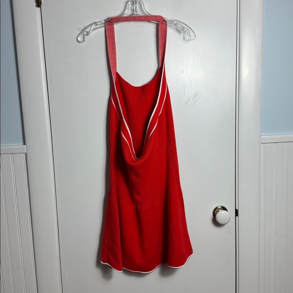 Anthropologie Daily Practice Full Speed Halter Knit Mini Dress Red Size XL - Picture 5 of 10
